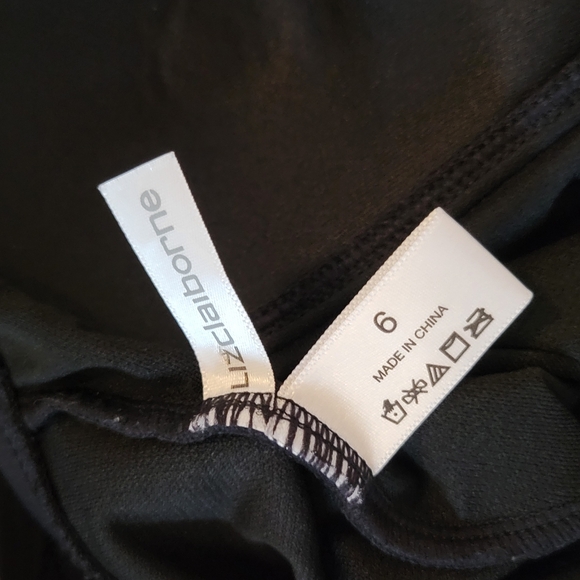 Women's Liz Claiborne Black Cross Chest Ruffle One Piece Swim Suit, Size 6 - Picture 6 of 6